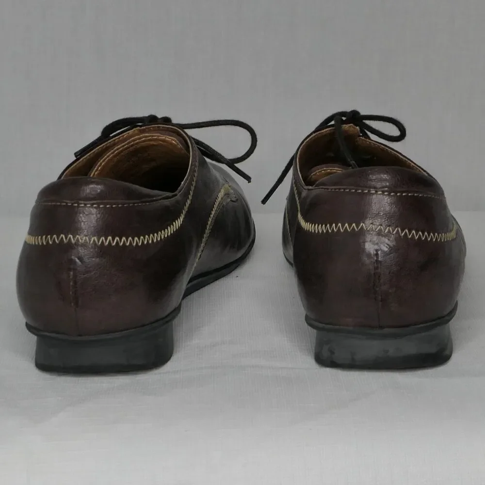 Taos Womens Oxfords Lace Comfort Shoes Flats Leather Chocolate Ideal 10 ? 41